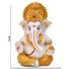 Polyresin Hand Printed Ganesh ji Idol Marble Dust for Car Dashboard | Pooja Room I Home Temple Decoration Items I God Idols I Statue I (Size :: 3 x 2 Inches)