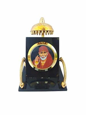 Gifts Acrylic Sai Baba Idol for Car Dashboard (2.5-Inches) (Black-1)