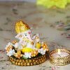 Lord Hindu God Ganesh ji Ganesha Idol with Diya for Home & Office D?cor,Diwali Gifts, Small,1 Pcs.