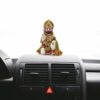 Poly Marble Lord Hanuman Car Dashboard God Idol, 3 x 2.5 x 1 Inches, Multicolour