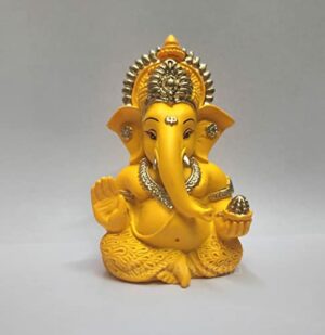 Mango terracotta Finish Ganesha for Car Dashboard Home Decor Gifting Diwali Birthday Festivals 3.5 x 2 Inches