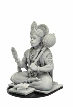 Shri Hanuman Idol Bajrang Bali Idol/Shri Hanuman ji Murti to Protect from All Kind of Negative Energy/for Good Luck, Success and Prosperity (White)