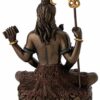 Mini 3.25" Lord Shiva Idol Figurine in Lotus Pose - Bronze Finish with Color Accents