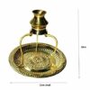 Brass Pooja Plate Thali Set with Shivling Stand and Abhishek Lota Kalash - Small