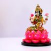 Lakshmi on Lotus | Laxmi Goddess Murti Idol Statue Sculpture Figurine - Resin - 11" Inches - Multi