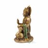 7" Metal Finish Hanuman Statue Sitting Idol Decorative Showpiece Handcrafted Murti for Home Office Gifting, Golden, Pack of 1