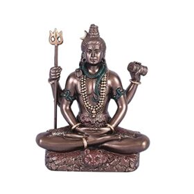 3.4-inch Cold Cast Bronze Lord Shiv Idol as Gifts (Multicolour)