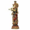 Large Multicolor Brass Lord Krishna Idol Statue for Home Decor and Puja, Height 29 Inches