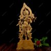 Brass Metal Lord Krishna Idol God of Love Playing Flute (Golden, Large)