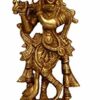 Religious Lord Large Krishna God Murti Brass Metal Statue of Love Flute Playing Home D?cor Living Pooja Room Mandir Temple Height 6.75 Inch