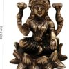 Brass Laxmi Ganesh Idol Pair, Standard, Weight - 700 Grams Antique Brown, 2 Piece