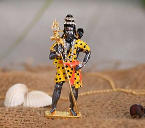 Metal Lord Shiva Statue, 10cm x 4cm x 2cm, Multicolour