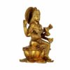 Saraswati Idol for Home Puja Room Diwali Decor Mandir Decoration Showpiece Maa Veena Vadini Murti Idol Goddess Statue - Gold