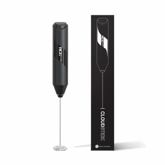Cloudstick Coffee Frother Electric | Battery Operated Portable Foam Maker | Stainless Steel Electric Whisk, Mini Foamer for Lattes, Cappuccino, Frappe, Mocha for Kitchen Use