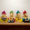 - Lord Ganesha Musical Statue Playing Flute Tabla Dholak Harmonium Figurines of Ganesh Vinayak Idol Decorative Showpiece Home & Temple