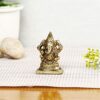 Brass Lord Ganesha Statue for Pooja Home Decor Car Dashboard God Ganesh Ganpati Decorative Showpices for Temple.