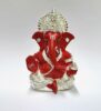 999 Silver Plated Idol for Car Dashboard/Home/Office Shelves/Diwali/Gifting / 3.5 inches (Silver) (MukutSilver red)