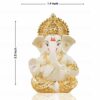 Gold and Silver Plated Ganesha Idol (Gold and Cream)