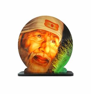 Wooden Handcrafted Sai Baba Idol Statue for Car Dashboard/Home/Shop/Office-8x7.5 (HxW) cm