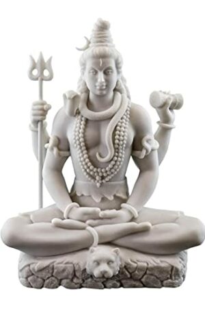 Polyresin Hand Printed Shiv ji Murti Lord Shiva Statue Marble Dust syntheric for Pooja Room I Home Temple Decoration Items I God Idols I Statue (Size :: 3x2 Inches)