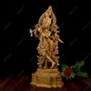 Brass Metal Lord Krishna Idol God of Love Playing Flute (Golden, Large)