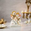 Marble Antique White Shiv Parivar Family Murti Statue for Home Pooja Gift Idol 5 Inch