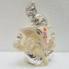 Ceramic Ganesha Idol, 3 inches, Silver Chandan