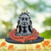 Medium Black Polyresin Fiber Adiyogi Shiva Idol, 1 Piece