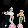 Marble Iskon Radha Krishna Idol for Temples Decorative Showpieces for Home Decor. (6 Inch)(White)