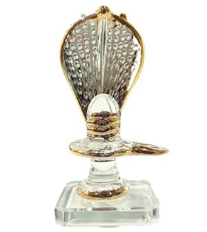 Glass Shiva Lingam Shiv Ling Murti Idol Statue Sculpture (3.5"), Clear