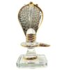 Glass Shiva Lingam Shiv Ling Murti Idol Statue Sculpture (3.5"), Clear