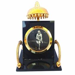 Plastic Sai Baba, Black,Golden