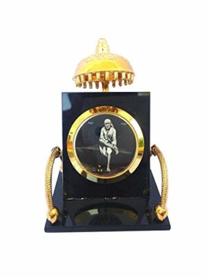 Plastic Sai Baba, Black,Golden