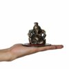 Pagdi Metal Lord Ganesha on Round Base (10.2 cm x 10.2 cm x 7.6 cm, Brown)