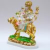 Gold Plated Durga Maa Idol Sherawali MATA Devi Murti Marble for Home Temple Pooja Room Office Table Decoration & Gift- 9 Inch