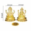 Gold Plated laxmi Ganesha Idol with Off White Terracotta Work with Gold Plated Coin | for Diwali | Laxmi poojan | Diwali Pooja | Gifting (New Kamal Laxmi Ganesha Gold)