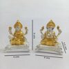 Lakshmi Ganesha Idol for Home Puja | Real 24kt Gold & 999 Silver Plated Laxmi Ganesh Murti Statue for Home Decor Mandir Temple.