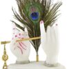 Home Decoration Krishna Hand Statue Showpiece Radha Krishna Murti Krishna Statue Love Couple Statue Gift Home Interior Idol 7 Inch ,Resin ,White