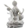 Efinito-New Small Saraswati Playing Sitar-Height-3 Inches-Marble White Finish-for Car and Home D?cor