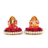 Recycled Material Laxmi Ganesh Idol Showpiece For Diwali Home Decoration Items - Lakshmi Ganesh For Diwali Puja, Multi Colour, Pack of 2