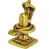 Brass Shiv Ling Shiva Lingam with Sheshnaag Statue Idol Murti for Home Temple and Pooja - 4" inches