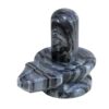 Baahubali Design Big Size (4.75") Grey/Black Natural Stone Shiva Lingam Shiv Ling Idol Murti for Daily Pooja Purpose