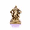 Brass Lord Ganesha Statue for Pooja Home Decor Car Dashboard God Ganesh Ganpati Decorative Showpices for Temple.