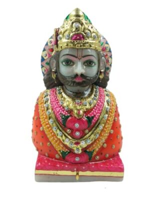 8 inch Lord Khatu Shyam Ji Idol Statue God Shyam Dev Spiritual Puja Vastu Figurine - Religious Pooja Gift Item & Murti for Mandir/Temple/Home D?cor/Office Decorative Showpiece