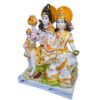 Marble White Shiv Parivar Family Statue Idol Shiv Parivar Murti Home Decoration Pooja Gift Idol 10.5 Inch