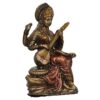 Bronze Saraswati Playing Veena Idol Statue for Home and Office Decor
