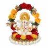 Lord Ganesha Idol on Decorative Handcrafted Plate for Home and Car