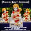 Marble Hanuman Ji Ki Murti in Blessing Posture with GSitting Lord Balaji Bajrangbali Sankat Mochan Bhagwan Idol for Temple car Dashboard Home Decor Statue Gift (White)