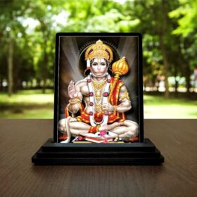 Quality Wooden Idol for Car Dashboard | Hanuman Ji Murti | Bajrangbali Statues | Sankat Mochan Sculpture | Pavanputra Hanuman Figurine | Decorative Spiritual Showpieces | (Multicolor - Size 3x5 In)