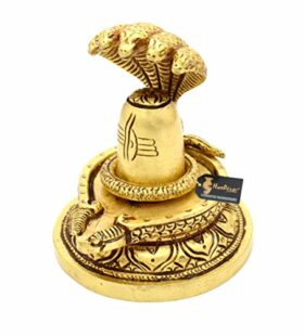 Premium Brass Shivling with Sheshnaag, Standard, 1 Piece